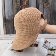 British wind hoop yarn knitting equestrian hat female Japanese wild big eaves shade fisherman hat Korean ponytail