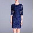 Women's autumn new brand large size clothing middle and old dress long sleeves