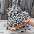 Japanese literature and art small lattice wild big eaves sun hat hat female Korean version of spring and summer vacation sunscreen fisherman hat tide