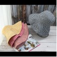 Japanese literature and art small lattice wild big eaves sun hat hat female Korean version of spring and summer vacation sunscreen fisherman hat tide