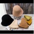 Fisherman hat ring cotton yarn knitted thin bucket hat sun hat Korean wild Japanese sunscreen hat