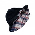 Japanese washed fold double-sided plaid burr fisherman hat wild small edge basin hat sun hat sun hat