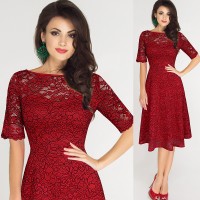 Summer style women's word collar pencil skirt dress