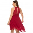 Fat mm large size women's dress hanging neck sleeveless chiffon dress skirt