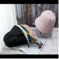 Japanese basin hat female back strap Korean version of the solid color dome retro wild casual bucket hat shade decoration hat tide