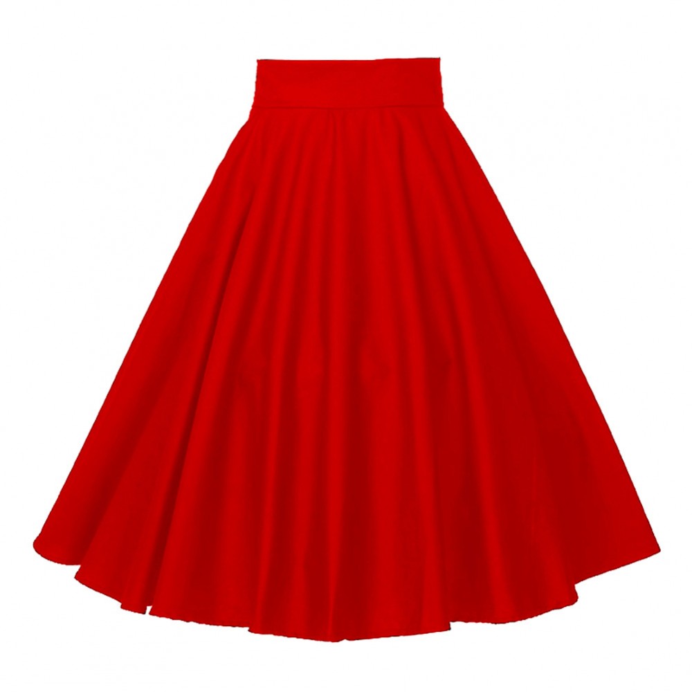 Plus size women's cotton red prom skirt