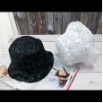 Lace flower texture double-layer European root yarn embroidery mesh transparent fisherman hat sun hat basin hat