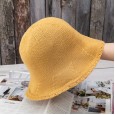 Casual knitted bucket basin hat spring and summer shade sunscreen hat wild retro multicolor fisherman hat tide