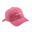 Cap female pink wild tide hat letter embroidery fashion show face small baseball cap tide