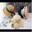Hat female wild sunshade sunscreen foldable scarf streamer straw hat sun hat seaside travel beach