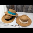 Temperament casual straw hat female summer seaside weave wide-brimmed flat-top straw hat sunscreen shade vacation