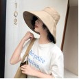 Fisherman hat female summer wild foldable oversized brim travel to cover face anti-ultraviolet tide sun hat
