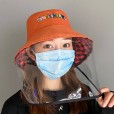 Protective hat anti-spray saliva wind sand anti-hat big edge transparent isolation fisherman hat men and women spring and summer