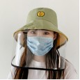 Anti-droplet smile face fisherman hat dustproof isolation transparent cover face full face protection men and women