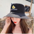 Hat ladies summer big along the shade hot sale avocado double-sided fisherman hat casual sunscreen fashion basin hat