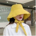 Fisherman hat female spring and summer thin section wide eaves cute wild foldable lace sun hat