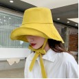Fisherman hat female spring and summer thin section wide eaves cute wild foldable lace sun hat