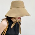 Fisherman hat female spring and summer thin section wide eaves cute wild foldable lace sun hat