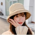 Black fisherman hat female summer small fresh small edge flanging sunscreen sun hat sun hat male tide