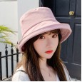 Black fisherman hat female summer small fresh small edge flanging sunscreen sun hat sun hat male tide