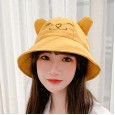 Spring new embroidered cat ears fisherman hat female cute sunscreen sun hat sun hat