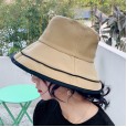 Summer sun hat fisherman hat female new literary simple basin hat travel sunscreen hat Hong Kong wind beach hat tide