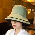 Summer sun hat fisherman hat female new literary simple basin hat travel sunscreen hat Hong Kong wind beach hat tide