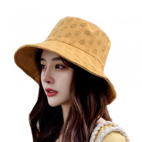 Spring and summer new shade hat female trend printing basin hat double-sided fisherman hat cloth hat sun hat