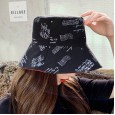 Double-sided fisherman hat female spring autumn winter tide anti-hat hat sunscreen printed letter basin hat