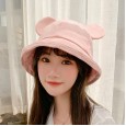 Spring and summer sweet and cute ear fisherman hat female yellow hat basin hat wild shade sunscreen summer travel personality