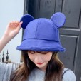 Spring and summer sweet and cute ear fisherman hat female yellow hat basin hat wild shade sunscreen summer travel personality