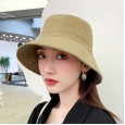 New literary ladies candy-colored fisherman hat solid color big brim hat spring and autumn foldable flat top hat