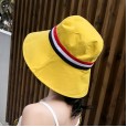 Female spring and summer foldable sun hat sunscreen sun hat wild hat solid color big eaves fisherman hat tide