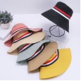 Female spring and summer foldable sun hat sunscreen sun hat wild hat solid color big eaves fisherman hat tide