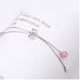 Fashion 925 Sterling Silver Bow Necklace Women's Belt Gemstone Double Pendant Give Gift Jewelry