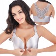 Front buckle no steel ring beautiful back large size fat MM smooth bra seamless sexy lingerie bra
