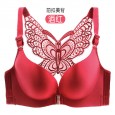 Front buckle no steel ring beautiful back large size fat MM smooth bra seamless sexy lingerie bra
