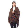 Ms. Thickened Color Strips Imitation Cashmere Jacquard Shawl Dual-purpose Office Warm Hooded Cape