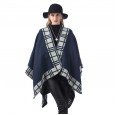 Street lattice geometric pattern imitation cashmere warm and comfortable ladies scarf shawl
