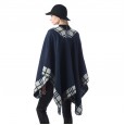 Street lattice geometric pattern imitation cashmere warm and comfortable ladies scarf shawl
