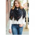 Autumn and winter new hot selling single color side acrylic large square towel thick warm scarf shawl
