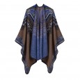 Women's new abstract pattern thickened split dual-purpose shawl hot cloak
