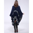 Ms. Feng autumn and winter thickened small flowers warm imitation cashmere shawl cloak