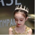 Children's crown headdress princess girl crown crystal big hair hoop ice pink romance children birthday hair accessories