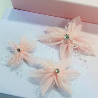 Girls hairpin children's headdress little girl's head flower pink performance hair accessories birthday hairpin flower princess sweet wind