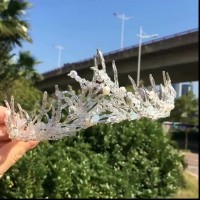 Children's Crown Headdress Silver Rhinestone Hairband Princess Sophia Hair Accessories Frozen Aisha Birthday Gift