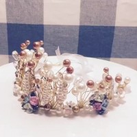 Children's princess dress accessories crown flower girl wedding wedding hair accessories crown wreath girl birthday performance headdress