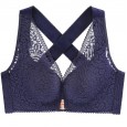 New product front buckle no steel ring large size bra lace cross beautiful back underwear women gathered adjustable thin bra