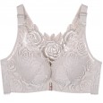 New bra without steel ring c cup lace gathered adjustable underwear front buckle beautiful back large size bra