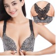 New front buckle without steel ring large size bra fat MM big cup seamless beauty back adjustment type sexy gathering underwear